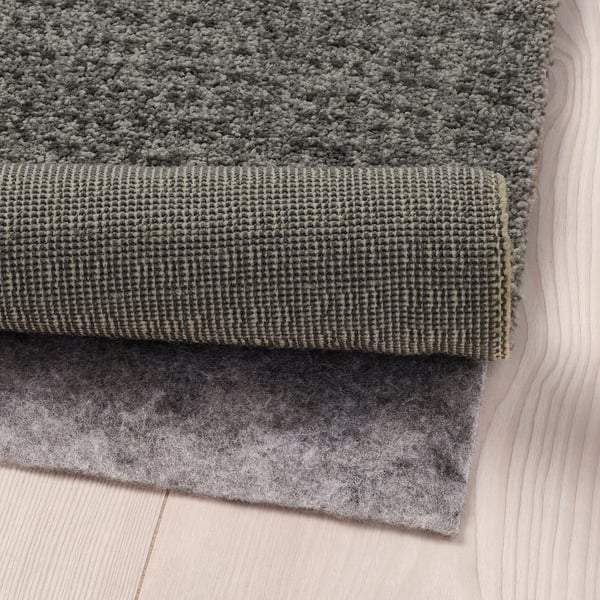 LANGSTED Rug, low pile, light grey, 133x195 cm