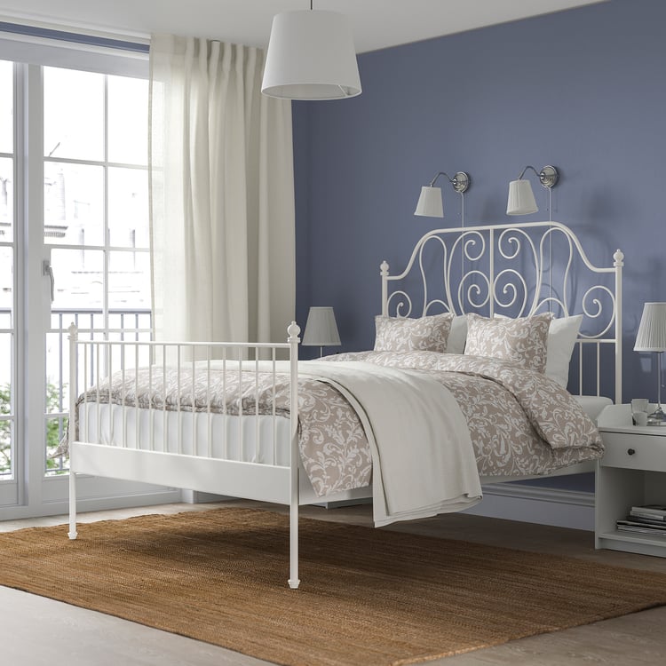 LEIRVIK bed frame, white/Luröy, 150x200 cm IKEA Malaysia