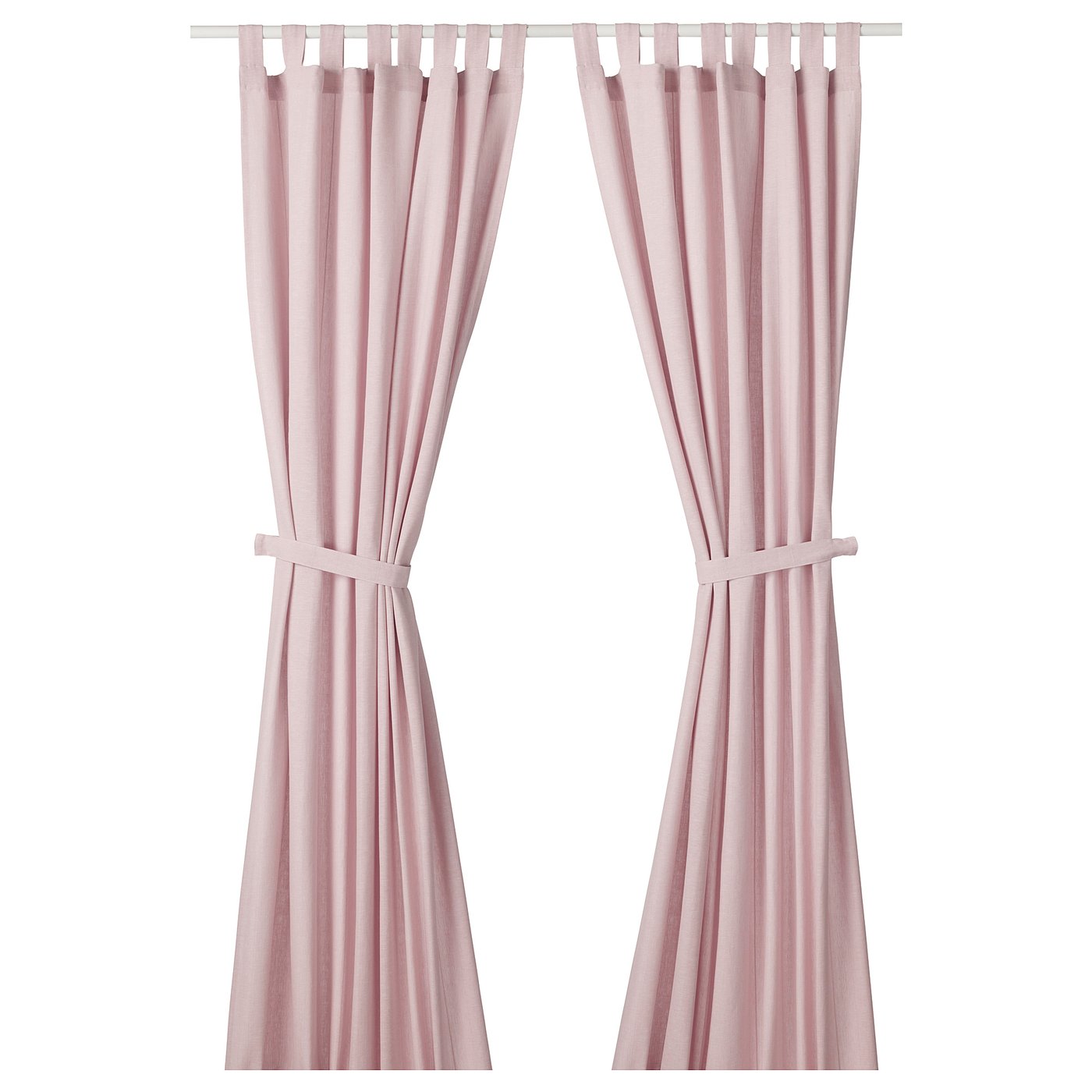 Lenda Curtains With Tie Backs 1 Pair Light Pink Ikea