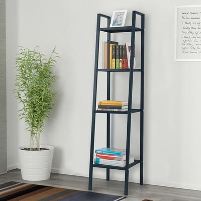 LERBERG Shelf unit, dark grey, 35x148 cm
