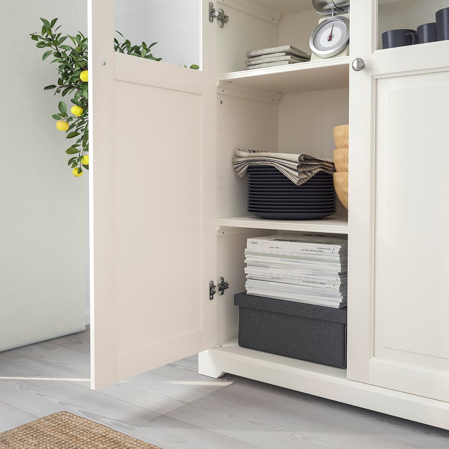 LIATORP Bookcase with glassdoors, white, 96x215 cm IKEA