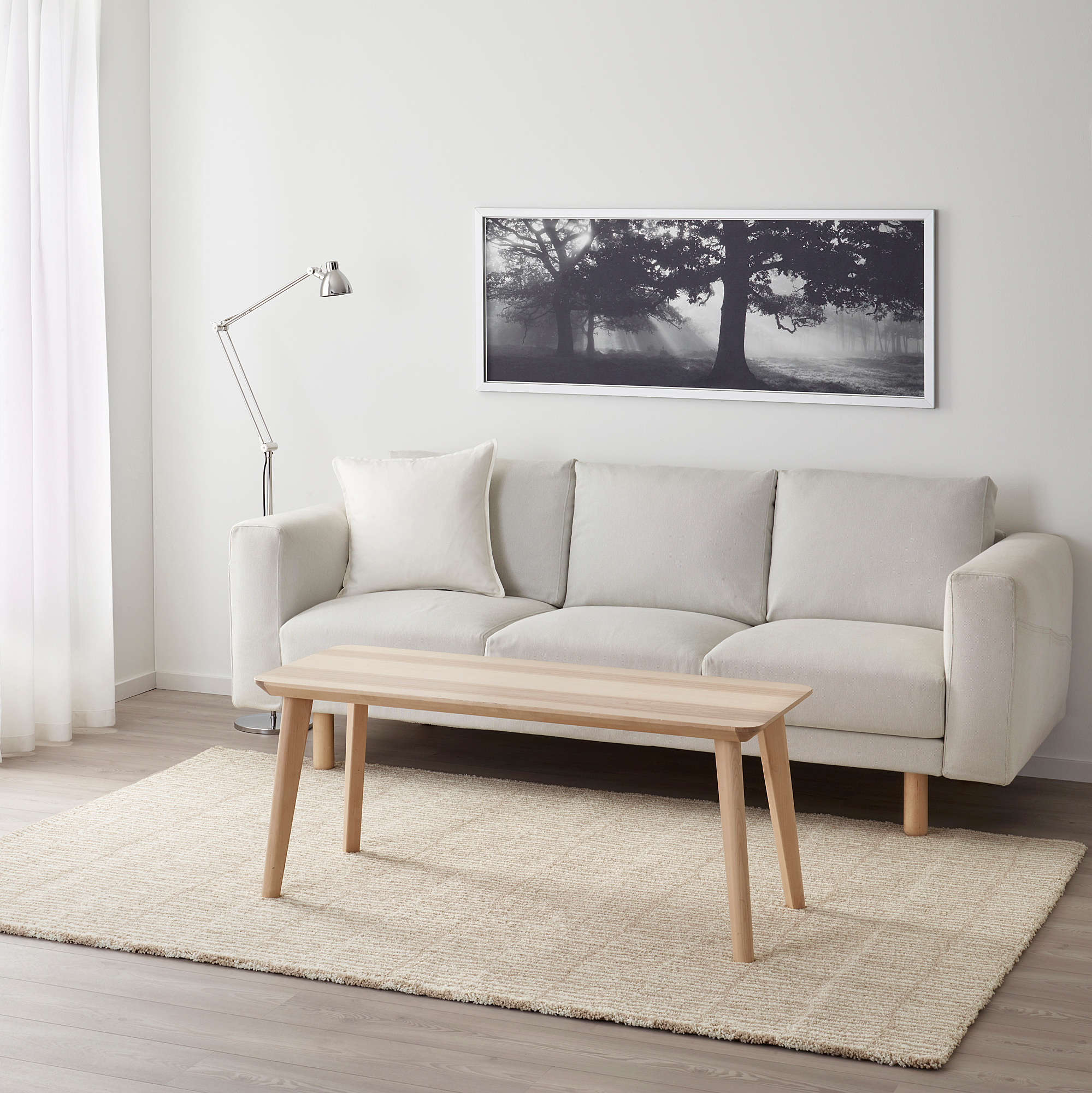 LINDELSE Rug, high pile, natural colour/beige, 170x240 cm
