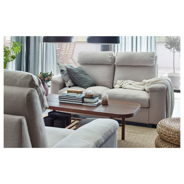 LISTERBY Coffee table, brown, 140x60 cm
