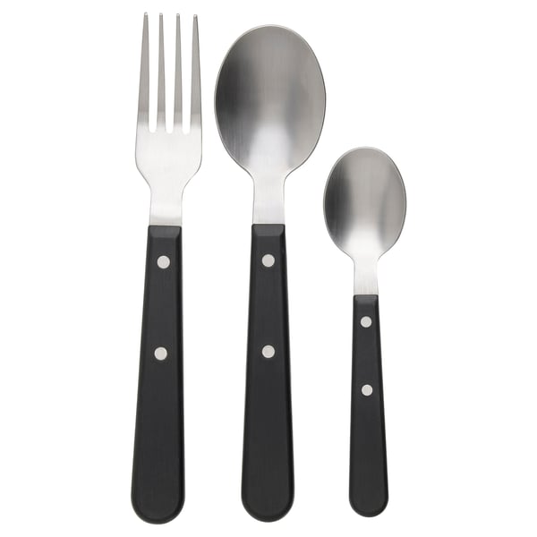 LIVNÄRA 18-piece cutlery set, black
