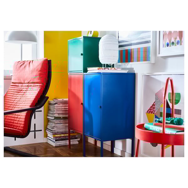 LIXHULT Cabinet, metal/red, 35x60 cm