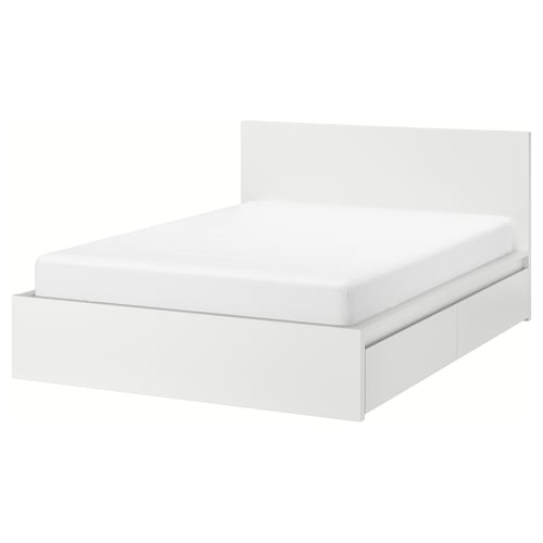 IKEA MALM Bed frame, high, w 4 storage boxes