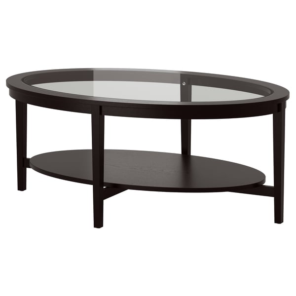 MALMSTA Coffee table, black-brown, 130x80 cm
