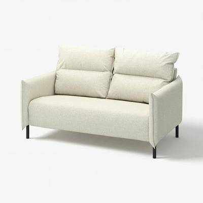MANNARP light beige sofa, modern minimalist design with comfy cushions and high backrest.