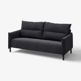 MANNARP: black sofa, rounded design, upholstered in cotton/polyester blend.