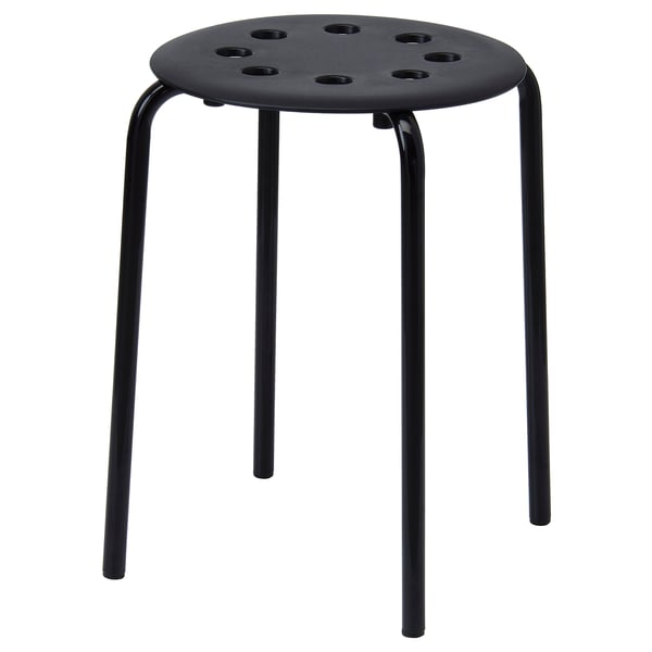 MARIUS Stool, black, 45 cm