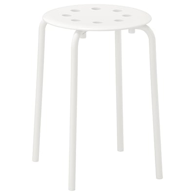 MARIUS Stool, white, 45 cm