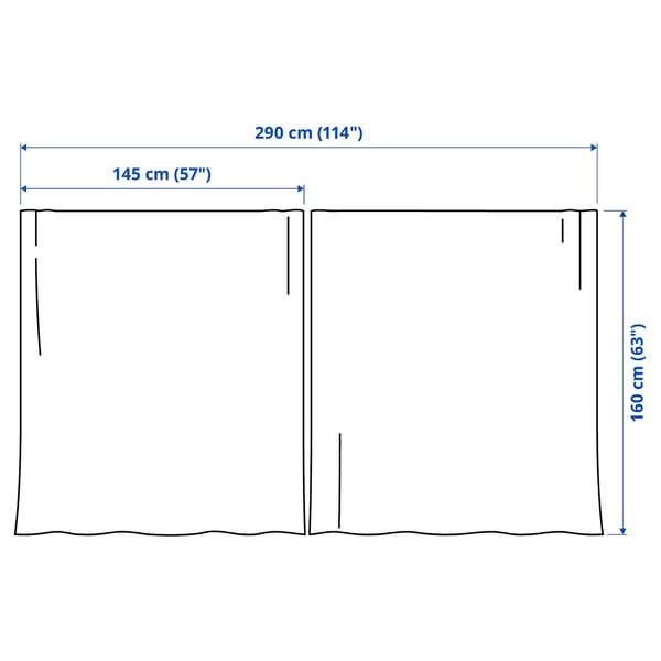 MATILDA Sheer curtains, 1 pair, white/with heading tape, 145x160 cm