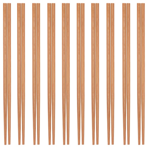 MEDHJÄLPARE bamboo chopsticks, natural, slender, smooth, uniform, neat rows.