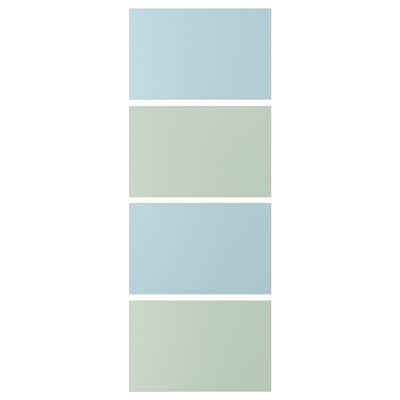 MEHAMN 4 panels for sliding door frame, light blue/light green, 75x201 cm