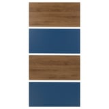MEHAMN dual-color panels: brown and blue, rectangular, wooden effect, smooth.