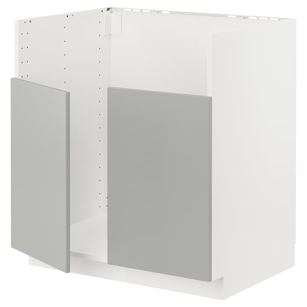 METOD Base cab f TALLSJÖN sink, white/Havstorp light grey, 80x60x80 cm