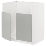 METOD Base cab f TALLSJÖN sink, white/Havstorp light grey, 80x60x80 cm