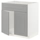Option: METOD Base cabinet f sink w 2 doors/front, white/Bodbyn grey, 80x60x80 cm