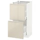 METOD Base cabinet with 2 drawers, white Maximera/Voxtorp high-gloss light beige, 40x37x80 cm