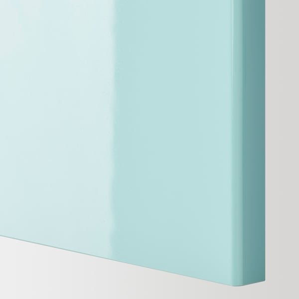 METOD Base cabinet with shelves/2 doors, white Järsta/high-gloss light turquoise, 80x60x80 cm