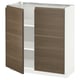 METOD Base cabinet with shelves/2 doors, white/Voxtorp walnut effect, 80x37x80 cm