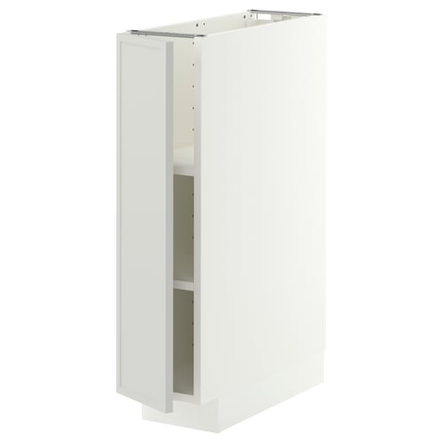 METOD Base cabinet with shelves, white/Aspudden light grey, 20x60x80 cm