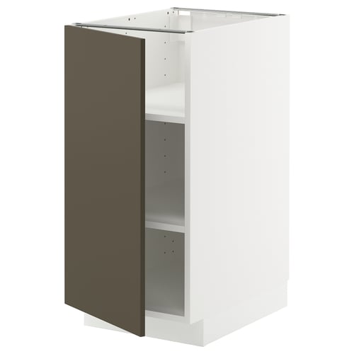 METOD cabinet, dark brown/beige, modern design, adjustable shelves, white and brown.