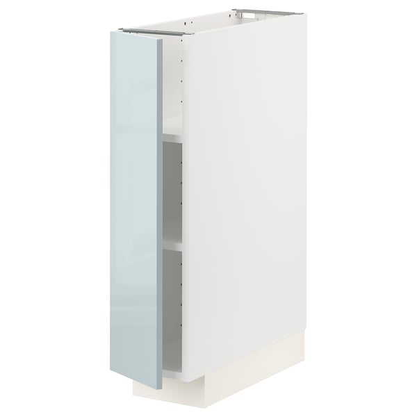 METOD Base cabinet with shelves, white/Kallarp light grey-blue, 20x60x80 cm