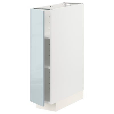 METOD Base cabinet with shelves, white/Kallarp light grey-blue, 20x60x80 cm