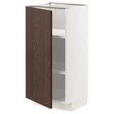 METOD Base cabinet with shelves, white/Sinarp brown, 40x37x80 cm