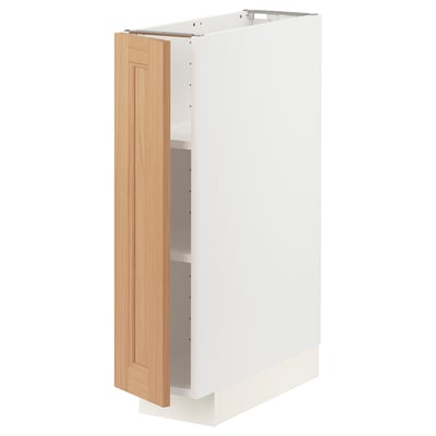 METOD Base cabinet with shelves, white/Vedhamn oak, 20x60x80 cm