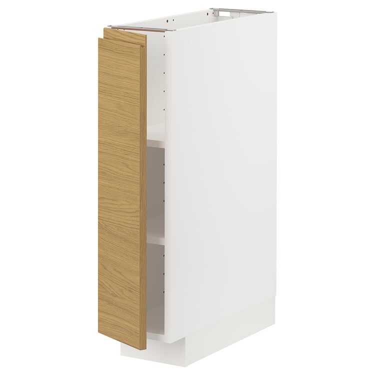 METOD base cabinet with shelves, white/Voxtorp oak effect, 20x60x80 cm ...
