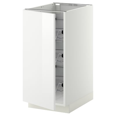 METOD Base cabinet with wire baskets, white/Ringhult white, 40x60x80 cm
