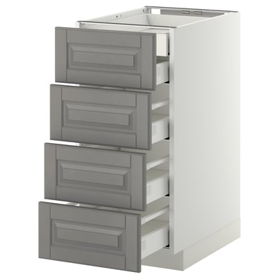 METOD Base cb 4 frnts/2 low/3 md drwrs, white Maximera/Bodbyn grey, 40x60x80 cm