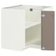 METOD Corner base cabinet with shelf, white/Voxtorp high-gloss dark grey-brown, 88x88x80 cm