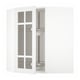 METOD Corner wall cab w carousel/glass dr, white/Stensund white, 68x37x80 cm