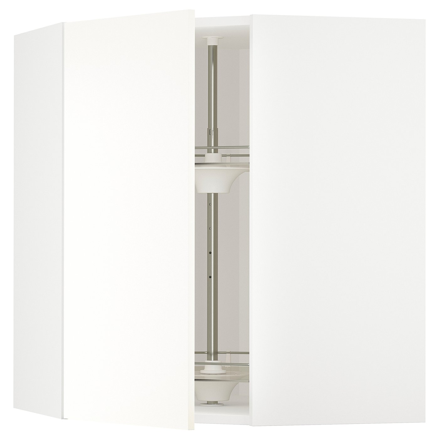 METOD corner wall cabinet with carousel, white/Vallstena white ...