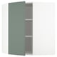 METOD Corner wall cabinet with shelves, white/Bodarp grey-green, 68x37x80 cm