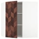 METOD Corner wall cabinet with shelves, white Hasslarp/brown patterned, 68x37x80 cm