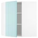 METOD Corner wall cabinet with shelves, white Järsta/high-gloss light turquoise, 68x37x80 cm