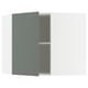 METOD Corner wall cabinet with shelves, white/Nickebo matt grey-green, 68x37x60 cm
