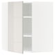 METOD Corner wall cabinet with shelves, white/Ringhult light grey, 68x37x80 cm