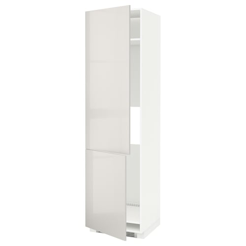 White high gloss cabinet, tall and slim, modern design.