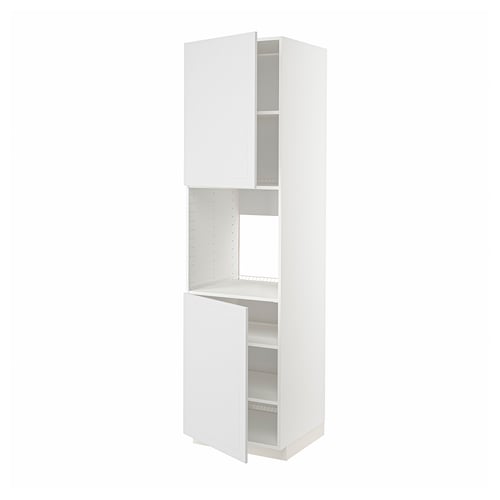 White METOD kitchen cabinet with adjustable shelves.