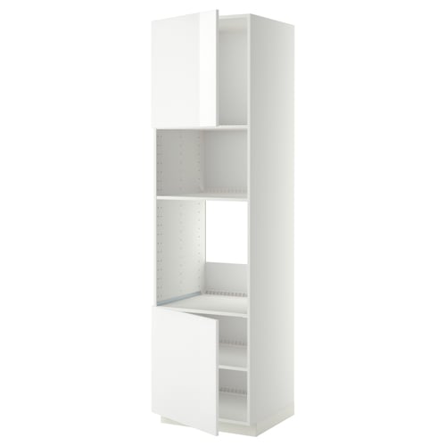 White METOD kitchen cabinet with shelves, modern and clean design.