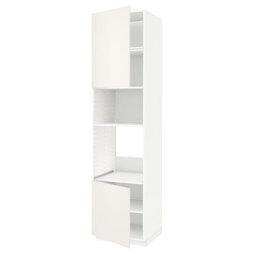 White METOD kitchen cabinet with adjustable shelves.
