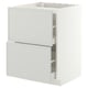 METOD / MAXIMERA Base cab f hob/2 fronts/2 drawers, white/Aspudden light grey, 60x60x80 cm