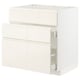 METOD / MAXIMERA Base cab f sink+3 fronts/2 drawers, white/Voxtorp high-gloss light beige, 80x60x80 cm