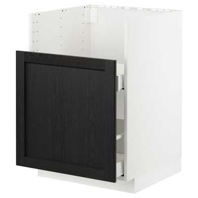 METOD / MAXIMERA Base cab f TALLSJÖN sink, white/Lerhyttan black stained, 60x60 cm