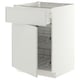 METOD / MAXIMERA Base cab w wire basket/drawer/door, white/Aspudden light grey, 60x60x80 cm